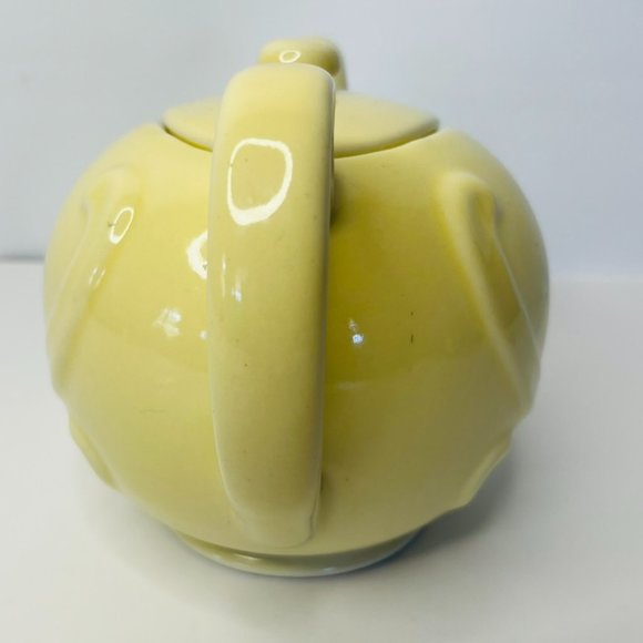 Vintage Coorsite  TeaPot Lid # 902 Pale Yellow 16oz. Glaze Art Deco Shape Swirls - Picture 2 of 13
